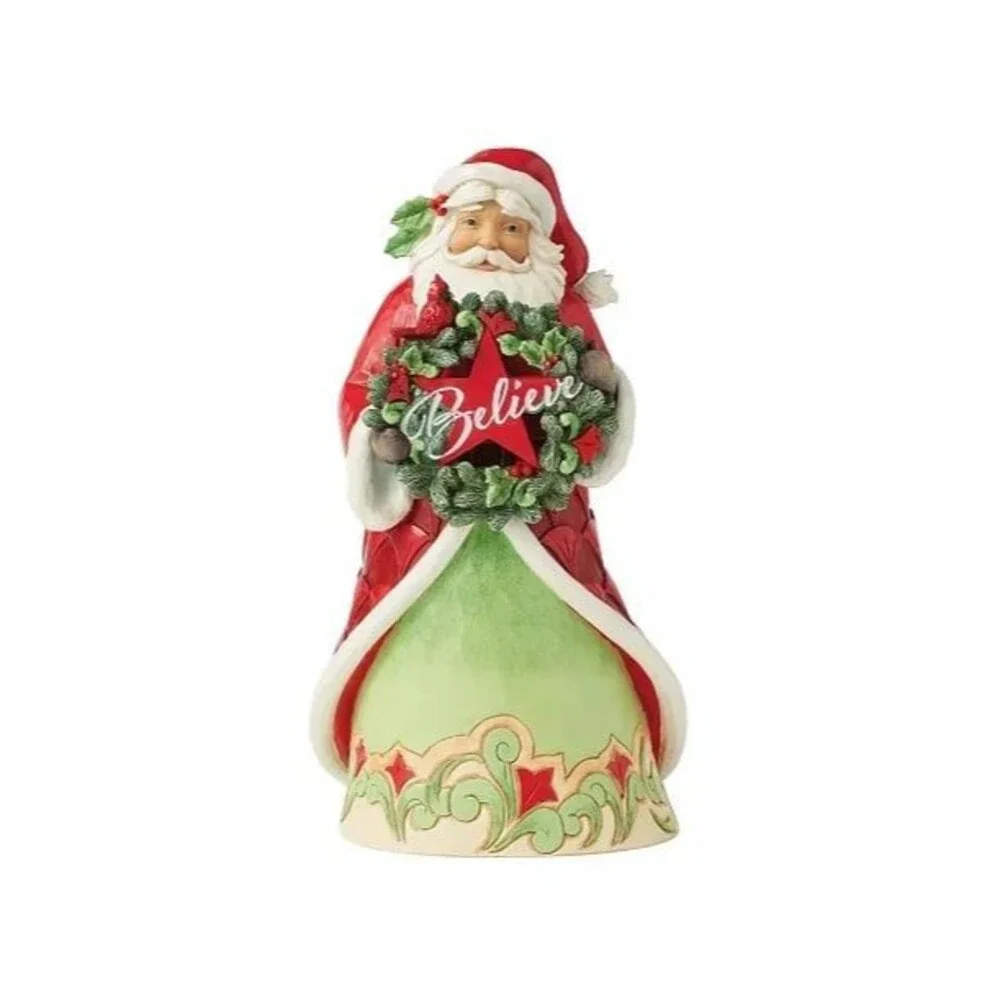 New Jim Shore Santa Believe Wreath Figurine, Christmas figurine statue